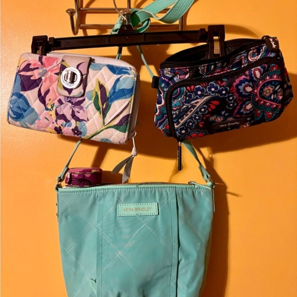 Vera Bradley Lot - crossbody bag, wallet, travel organizer, jewelry case